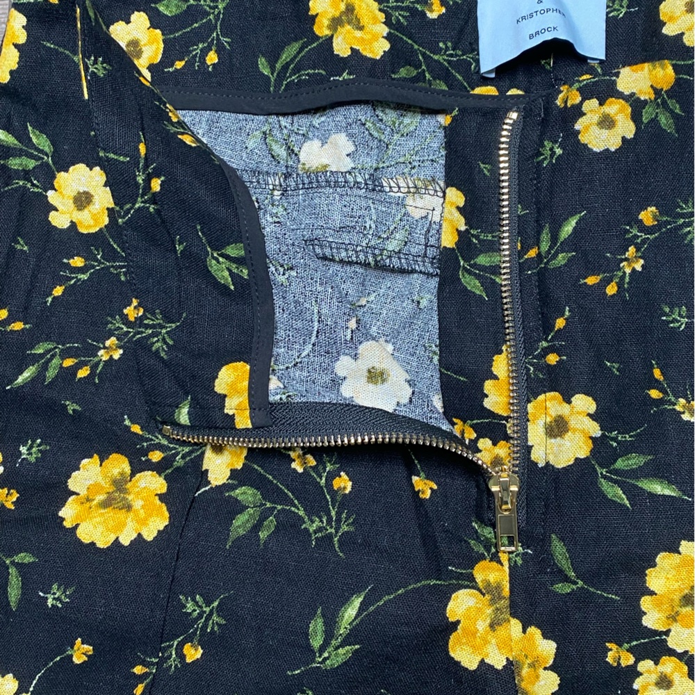 AQUA Medium Floral Print Wide Leg Pants - Picture 5 of 10